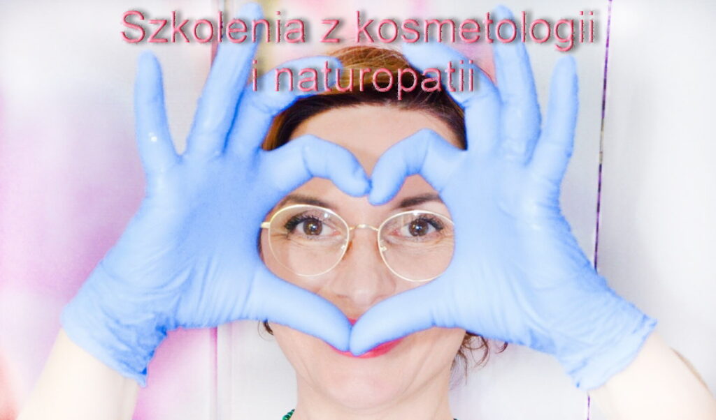 Twarz, serduszko i tekst szkolenia z kosmetologii i naturopatii